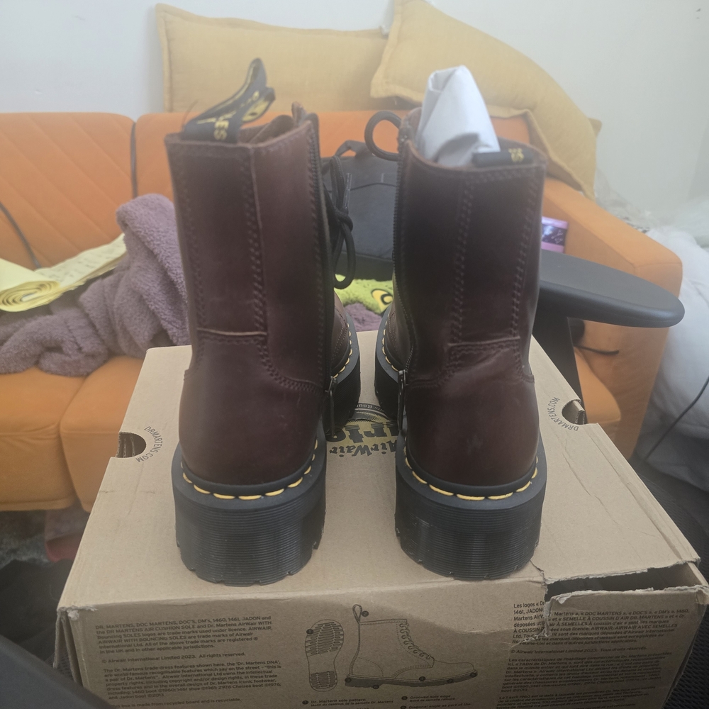 Dr. Martens Brown Leather Boots - Picture 4 of 7